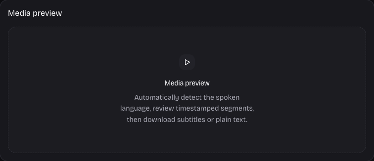 Transcription workspace preview pane — product interface example, not generated output